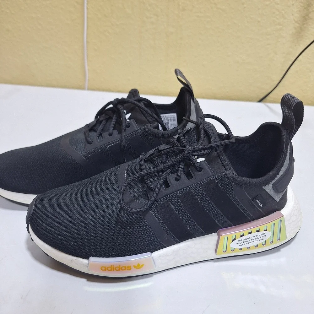 Adidas Originals NMD_R1 Parley Black White Iridescent Women's Size 8 Sneakers